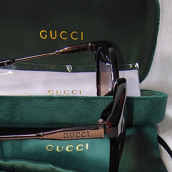 GUCCI BRAND NEW UNISEX AMBER SUNGLASSES - MADE IN ITALY - Picture 8 of 9